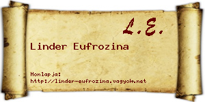 Linder Eufrozina névjegykártya